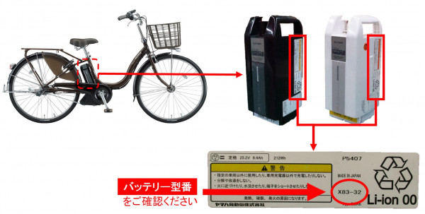 ブリジストン(ヤマハ)電動アシスト自転車用バッテリースポーツ